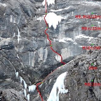 Dejan Koren, three new routes at Forcella Lavina